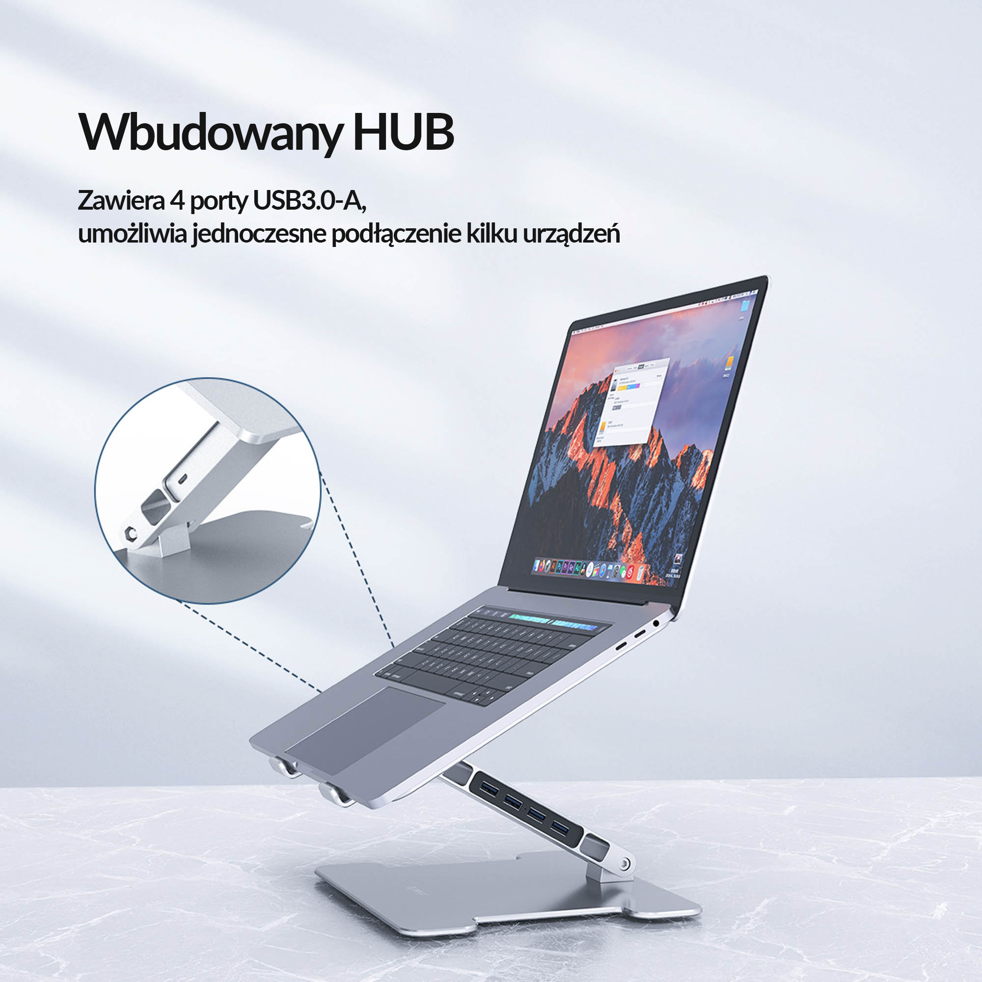 Podstawka Pod Laptop Z Hubem USB 4 Porty LST 4A SV BP Orico Polska