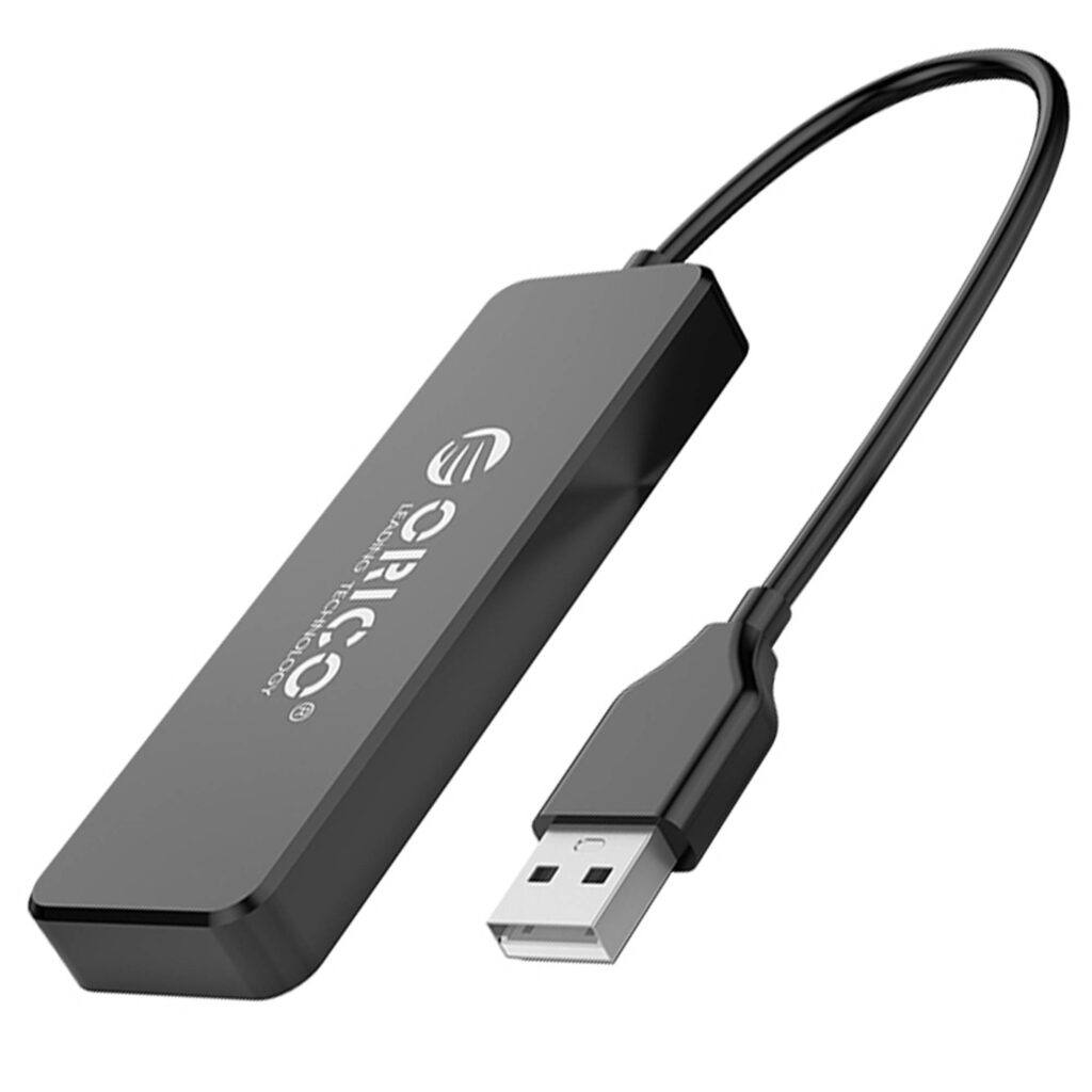 Hub USB-A 4 porty USB 2.0 czarny